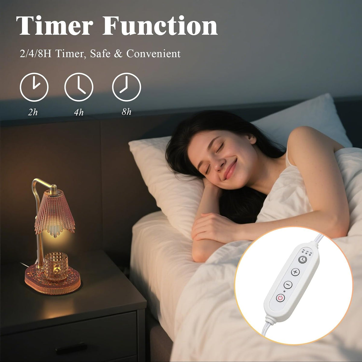 Candle Warmer Lamp, Timer & 4-Level Dimmer, Adjustable Height