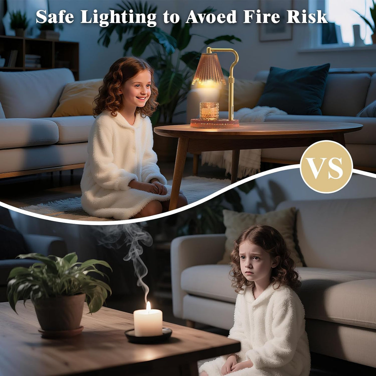Candle Warmer Lamp, Timer & 4-Level Dimmer, Adjustable Height