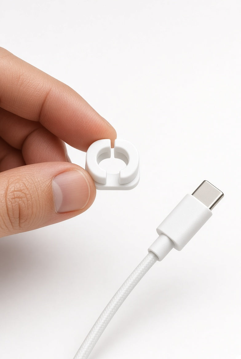 Desktop Cable Organizer Clips - close-up cable slot
