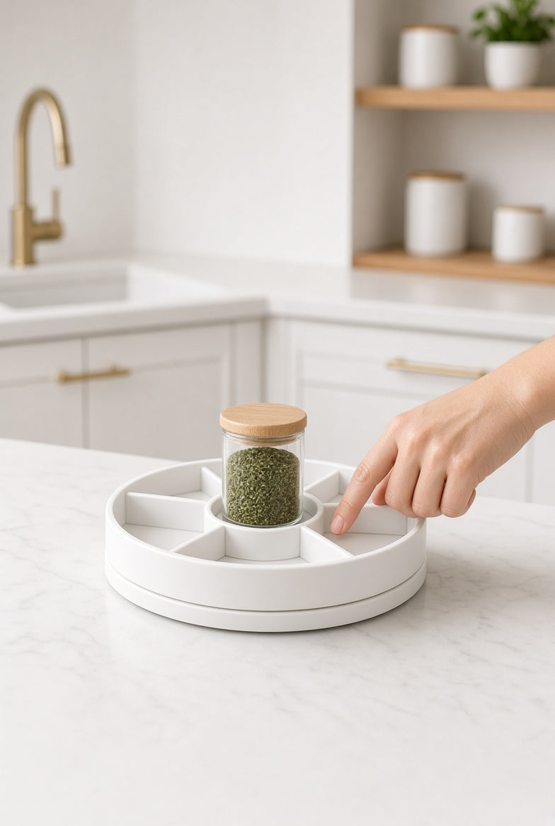 360° Rotating Kitchen Organizer - smooth rotation mechanism